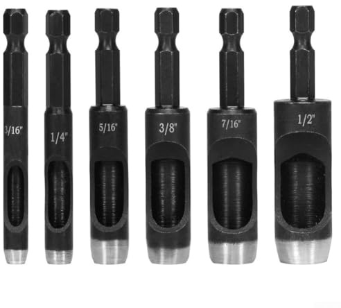 Perforadora de acero al carbono para cuero, vástago hexagonal hueco de 71 mm para taladro eléctrico, herramienta de corte precisa para cuero, vinilo, plástico, goma, hoja de junta de goma, material