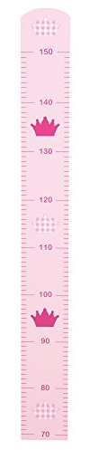 roba Mätsticka Krona - Skala för barn med sagomotiv - Tillväxtmätare upp till 150 cm - Lackad i rosa trä