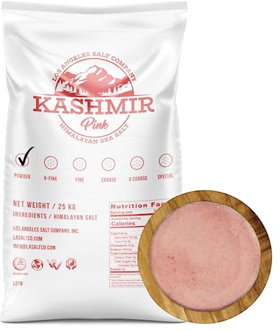LA Salt's Kashmir Pink® Himalayan Salt, Powder Grain (0.1-0.3mm), 55 Pound Bulk Bag