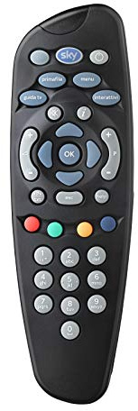 One For All SKY HD, Telecomando comprensivo di 2 batterie Duracell, funziona con il decoder SKY HD e televisore, Autentici SKY 705, NERO