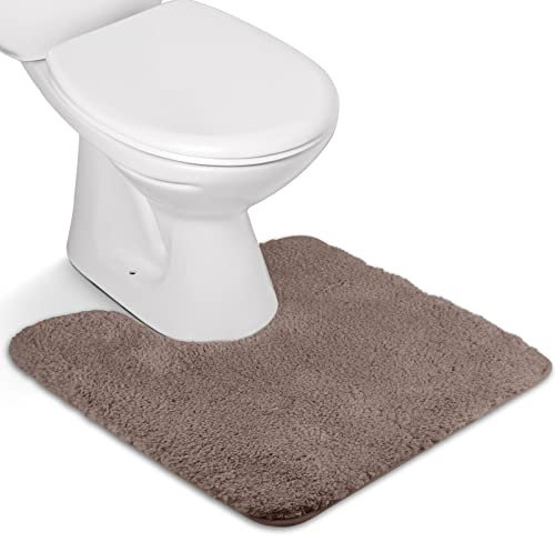 FCSDETAIL rutschfeste, Hochflor Badteppiche, Maschinenwaschbare Badematte, Badvorleger mit Wasserabsorbierenden, Weichen Mikrofasern für Badewanne, Dusche und Badezimmer (50x50cm, Dunkelbraun)