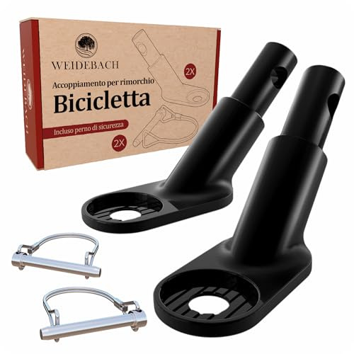 Weidebach® 2X Attacco per rimorchio da Bicicletta Stabile con Perno di