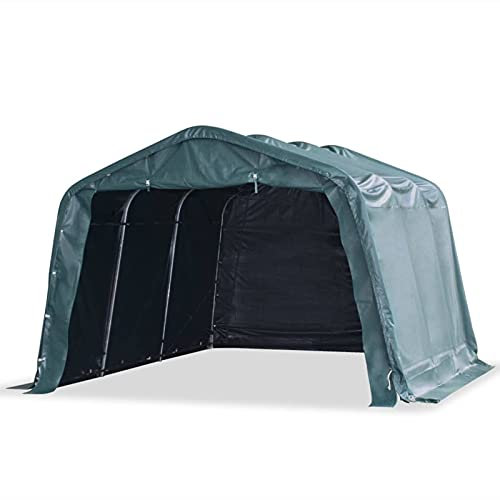 Betält, Chusui Carport, tältgarage, utrustningstält vintersäkert, lagertält, carportpresenning, foliegarage, PVC 550 g/m² 3,3 × 4,8 m mörkgrön