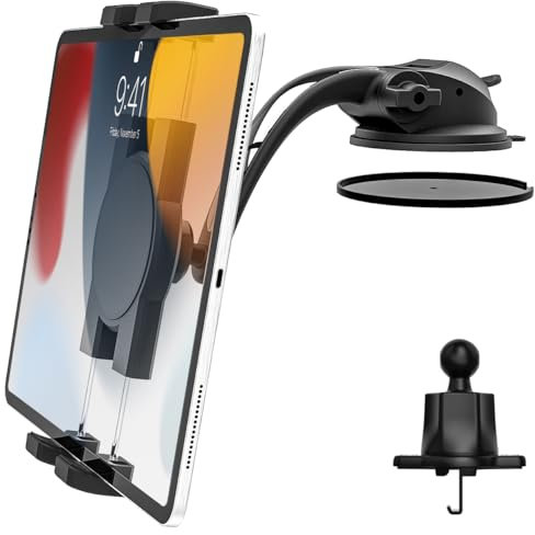 woleyi Tablet Halterung Auto Saugnapf, Armaturenbrett Windschutzscheibe Lüftung KFZ Tablet Halterung Vorne, Universelle Autohalterung für iPad Pro Air Mini, Galaxy Tab, 4-12,9 Handy & Tablets