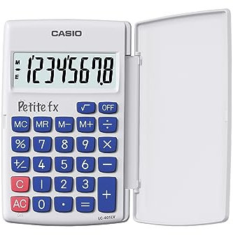 Casio LC-401LV-WE-BOITE Calculadora Escolar Primaria Blanca