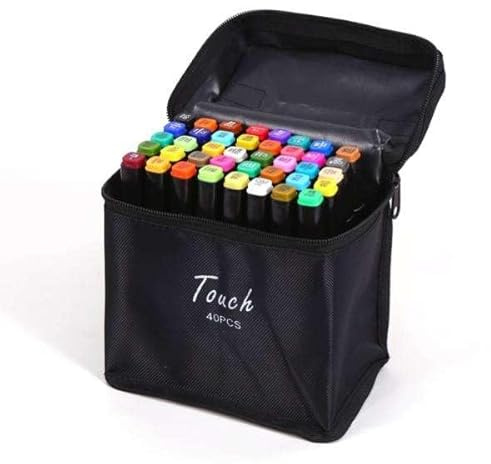 Generic 40-Pack - Tuschpennor med Fodral - Dubbelsidiga - Pennor