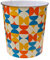 VIVAAS Plastic Waste Paper Basket Bin Floral Round Trash Can Lightweight Recycling Rubbish Bin for Kitchen, Bedroom, Bathroom, Open-Top Outdoor Garbage Container Dustbin, 7.7 Litre (Retro)