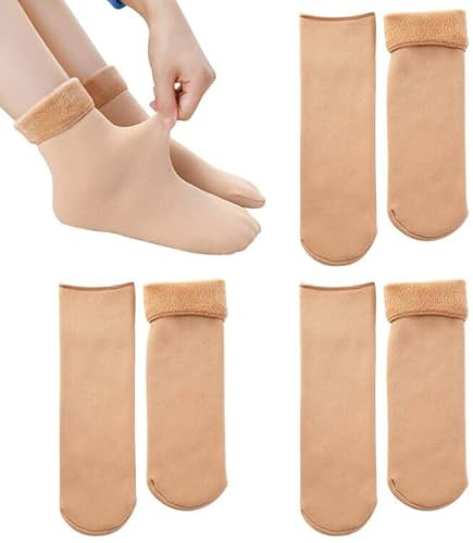 Mikiuly Calcetines Térmicos de Invierno para Mujer,Calcetines Termicos Mujer,Calcetines Navidad,3 Pares Gruesos y Cálidos de Algodón,Calcetines Termicos Frio Extremo,Disponible para Navidad