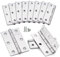 Edelstahl Tür Scharniere 75x50x1,2mm, Anstore 8 Stück Türangeln Scharniere Klappbar, Edelstahl Scharnier Klavierband, Türscharnier für Türen Fenster Schränke mit 60 Stück Schrauben 16x3,5mm