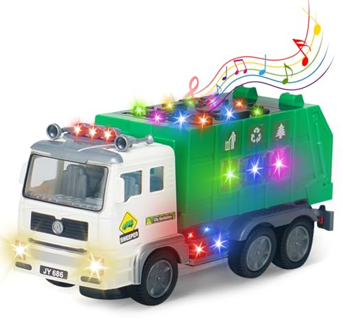 Großer Müllauto Spielzeug Müllwagen, 40 Cm Trolley-Müllwagen Spielzeug mit Licht und Ton, 4d-Musik, Lichtumrandung, Selbstfahrend, Geeignet für Kinder im Alter von 3 bis 7 Jahren und über Kinder