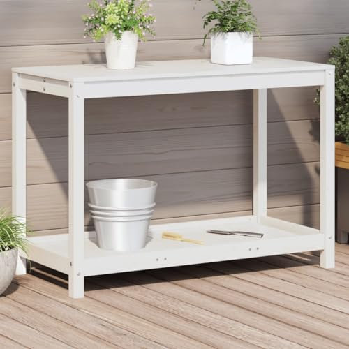 Table de rempotage avec étagère, Banc de rempotage, Station de Travail de Banc de rempotage de Plantation en Bois, Table de rempotage de Jardin, pour Balcon de Cour de Patio, Bois Massif de