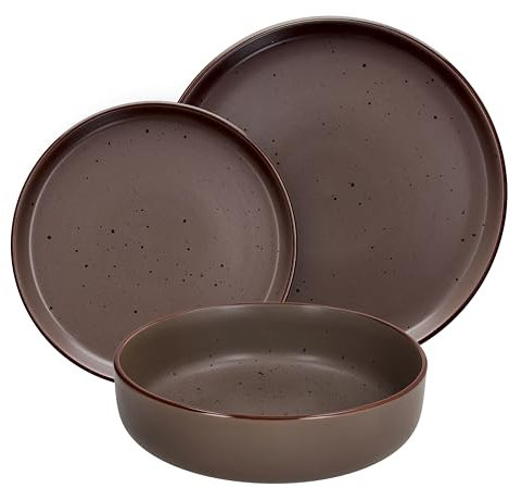 Tognana Bruges, Servizio piatti 18 pezzi per 6 persone, Stoneware, Marrone