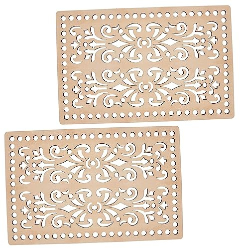 BEBEMOKO Base de Madera Rectangular para Bolso de Ganchillo Diy, 2 Piezas para Moldear y Proteger la Base, Material Sintético Resistente y Diseño Creativo
