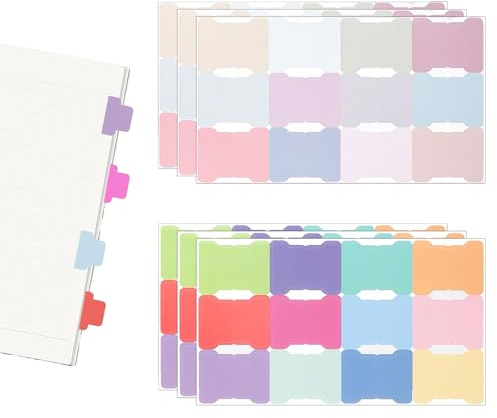 72Pcs Sticky Index Tabs Writable Book Tabs, Sticky Notes Tabs, Page Markers for Annotation, 24Colours Double-Sided Post It Tabs, Blank Planner Stickers for Labeling Classification