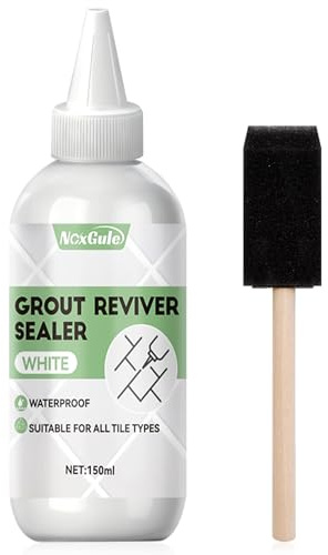 NoxGule 150ml Grout Repair, White Tile Grout, Tile Adhesive and grout, Bathroom grout, Waterproof, Weather-Resistant, for Filling Tile Gaps in Kitchens and Bathrooms