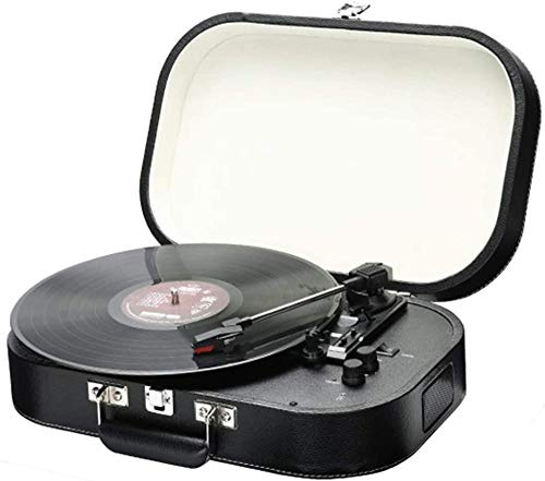 CLSDRZC Lettore di vinili Vintage, Giradischi in Vinile Giradischi Bluetooth Giradischi Portatile a 3 velocità con Altoparlanti integrati Supporta grammofono con Uscita RCA
