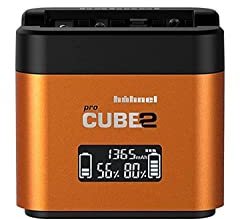 Hahnel - ProCube 2 - DSLR Duo Charger - for Sony - EU/UK/USA Plug - Chargeur pour Les Batteries NP-BX1, NP-FW50, and NP-FZ100 - Built-in USB Charging Ports & AA Slots 1000 572.0 Orange