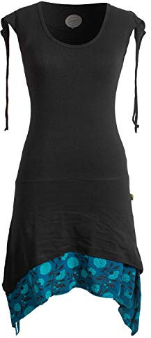 Vishes - Alternative Bekleidung - Ärmelloses Lagen-Look Elfen Zipfelkleid aus Baumwolle schwarz 36-38