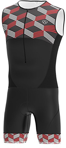 DHERA Men's Trisuit Triathlon One piece padded sleeveless suit Duathlon Running Swimming Cycling skin suit
