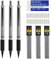 AUAUY 0.5mm Metal Mechanical Pencil Set, 3PCS Art Mechanical Pencils with 3 Tubes HB Lead Refills & 1PC Rectangular Eraser & 24PCS Cap Erasers for Children, Adults, Artist Writing, Drawing, Sketching