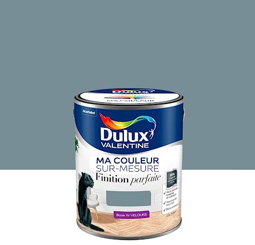 Ma Couleur Sur-mesure par Dulux Valentine – Peinture Intérieure Murs, Plafonds, Boiseries - Finition Parfaite - 98% d'opacité - Velours Bleu Gris 2,5 L - Palette Bien être