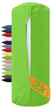 npluseins 2er Pack - Bezug für Nackenrollen 40x15 cm 100% Baumwolle 1600.2330, 40 x 15 cm, Apfel