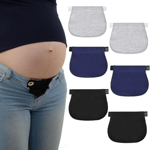 SAVOSWEET 6 Pcs Extension Pantalon de Maternité Réglable Élastique Taille Extension de Ceinture de Grossesse Extension de Pantalon de Grossesse Élastique pourla Femme Enceinte, 22 * 20 * 16CM