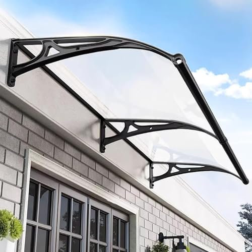 Auvent de Porte Marquise, Marquise Porte D'entree Aluminium Marquise de Porte Protection Contre La Pluie Et UV, pour Porche, Ombre, Toit, Terrasse(80x150cm/32 x59)