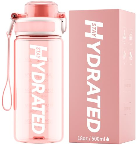 Mevoly Vattenflaska, 1L/750ML/500ML sport vattenflaska med tidsmarkering och snabbflöde, läckagesäker sportflaska Fri från BPA, lämplig för barn, träning, camping