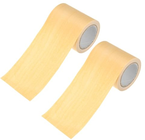 M METERXITY 2 Rotoli Nastro Riparazione Legno Effetto Legno, 2.24 Pollici x 15 Piedi Tessuto Autoadesivo Realistico Carta Contatto per Mobili/Pavimenti/Casa [Giallo]