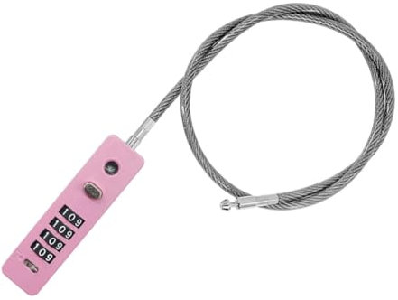 Kisangel Zahlenschloss aus Stahldraht diebstahlschutz elektroroller schloss sicherheitsschloss Kabelschloss Helmschloss Kombinationsschloss Kombinations-Fahrradschloss Zinklegierung Rosa