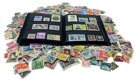 IMPACTO COLECCIONABLES – Collezione di 1000 francobolli dal Mondo con Album Incluso (14 x 18 x 1 cm) | Eleva la Tua Collezione filatelica con Autentici francobolli in Un Album Compatto ed Elegante