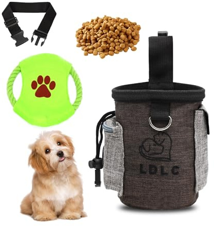 HENGBIRD Futterbeutel Hund Hunde Leckerlitasche Hundetraining Gassi Tasche Hund für Leckerli für Das Hundetraining mit Kotbeutelspender und Verstellbarem GüRtel mit Frisbee Spielzeug für Haustiere