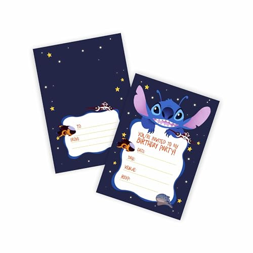 Huxters 14 pcs Haiwaiin Monster and Girl Birthday Kids' Party Invitations for Girls Fun Surfer Theme Party-Invites Childrens Supplies Sparkle Double-Sided (LS)