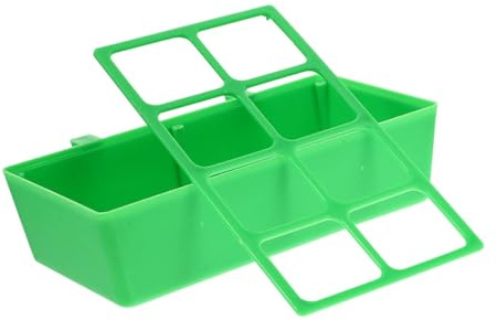 HEMOTON Bird Cage Food Box 8-Compartment Plastic Bird Feeder Bowl No Mess Parrot Feeding Trough with Anti-Scatter Design