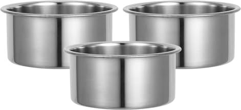 PACKOVE Molde Redondo para Hornear Mini Pasteles 10 Cm de Acero Inoxidable 3 Piezas, Sartén Redonda para Tartas Pequeñas, Fuente para Hornear Profesional, Apto para Uso Doméstico
