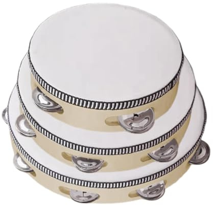 Set di tamburelli per adulti, tamburo a mano in legno, set di strumenti a percussione, tre pezzi per principianti, festival, performance, istruzione, scuola, pratica musica, intrattenimento, 15 cm