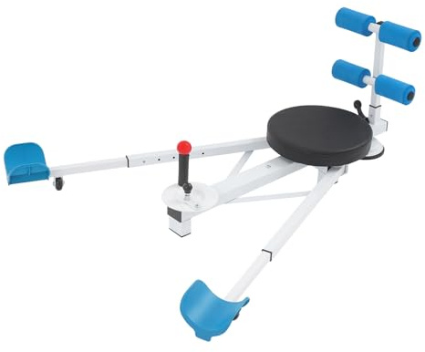 Extensor de piernas plegable de hasta 150 kg con 67-82 cm de longitud extensible, ajustable de 0 a 180 °, multifuncional, separador de piernas, máquina para el gimnasio en casa (azul)