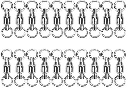 Alomejor Angeln Kugellagerwirbel Hochfester Edelstahl Angeln Rollschnappköder Steckverbinder Für das Hochseefischen(0#40pcs)