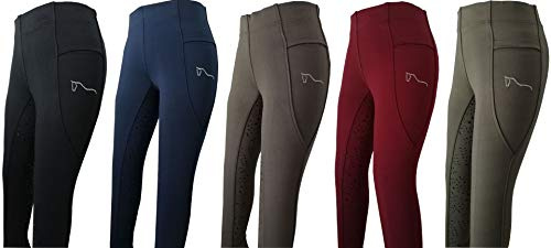ReitsportPlus Reitleggings Damen Silikon Vollbesatz Reithose Grip (S (36/38), Black)