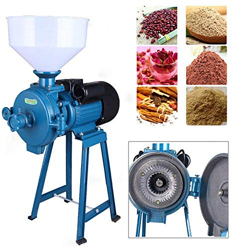 XYLUCKY 2200W Electric Feed/Flour Mill Dry Cereals Grinder Machine + Funnel Rice Corn Grain Bean Coffee Wheat Feed Mill Wet Dry Cereals