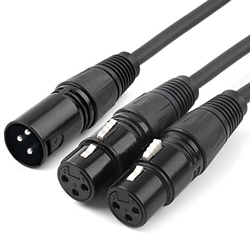 Tisino Y Cable, Double Female XLR to Male XLR Mic Combiner - 3m