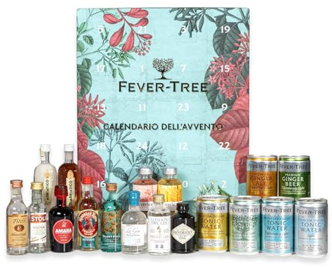 Fever-Tree Calendario dell' Avvento - 24 caselle contenenti 12 lattine da 150 ml di Fever-Tree e 12 mini-size da 50 ml di diversi brand di spirits