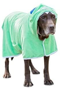 BoxDog Wearable Microfiber Dog Towel with Monster Hoodie | Soft Dog Bathrobe (x-Large)