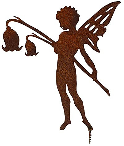 Manufaktur Lichtbogen Rost Elfe mit Glockenblume zum Einschrauben