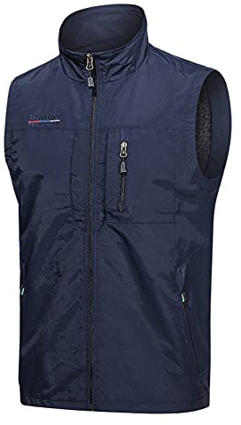 HONGBI Gilet Sportivo Uomo Gilet da Pesca Taglie Forti Giacca Senza Maniche Casual Giubbotto Smanicato da Lavoro Gilet Leggero Estivo per Giornalista Fotografia Caccia Viaggio All'aperto Gilet