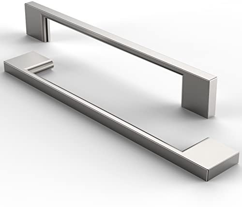 FURNIWARE 10 Stück Möbelgriffe Schrankgriffe Küchengriffe Griffe Möbel Schubladengriffe Griffe für Küchenschränke Schränke Möbelgriffe Schubladengriffe 160mm Lochabstand Gebürstetes Satin-Nickel