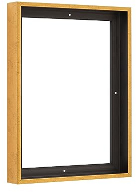 Pixy Canvas 18x24 inch Floater Frame for 1.5 Deep Canvas Paintings, Wood Panels & Stretched Canvas Boards. 4 Colors Available (Rustic Gold, 18 x 24)