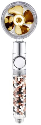 MineralStream TurboFan High Pressure Handheld Shower Head with Mineral Stones | Perfect for Dry Hair & Skin | 360 Degree Spin Showerhead for Spa Like Experience at Home for Non-Electric Showers Only