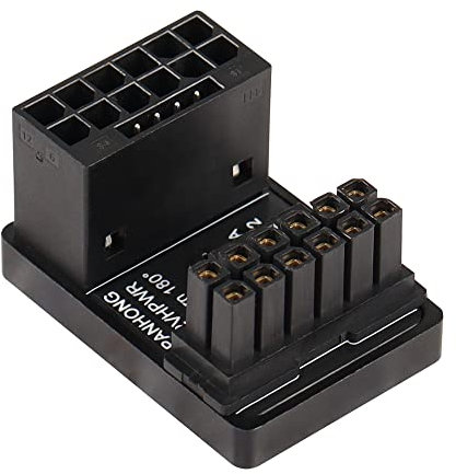 CERRXIAN 12VHPWR 180 Grad Winkeladapter, PCI-e 5.0 12VHPWR ATX3.0 600W 16 Pin 180 Grad Winkel Buchse auf Stecker, für Grafikkarte GPU 12+4pin RTX 3090Ti 4070Ti 4080 4090 (Typ A)